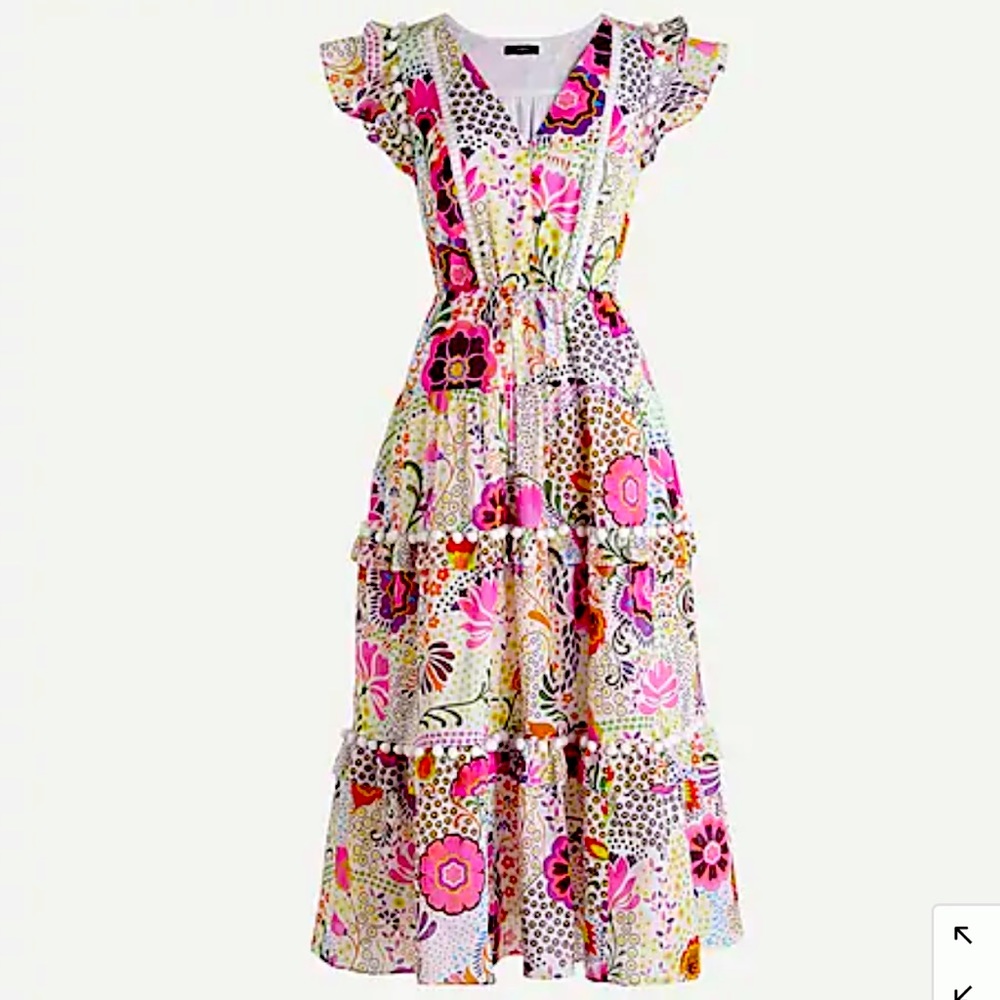 🌺 NWT JCrew Pom Pom Dress in Ratti Retro Floral